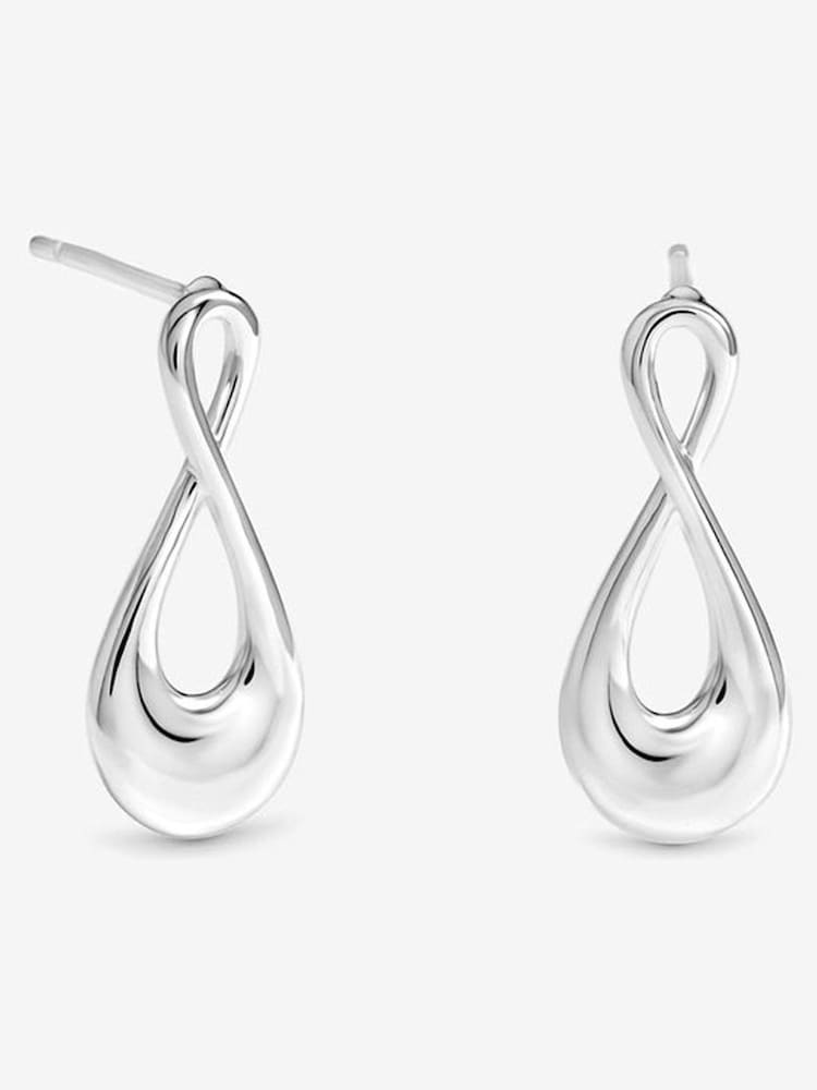 Inicio Silver Tone Polished Infinity Earrings - Image 2 of 2