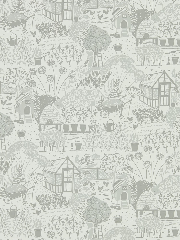 Sanderson Home Grey The Allotment 10.05M Wallpaper - Image 1 of 1 Sanderson Home Grey The Allotment 10.05M Wallpaper - Image 1 of 1