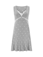 Pour Moi Grey Sofa Loves Lace Hidden Mesh Support Soft Jersey Chemise - Image 3 of 4