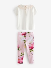 Baker by Ted Baker Organza-T-Shirt mit Kragen und Leggings im Set, Pink - Bild 8 von 10