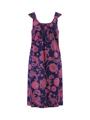 Pour Moi Navy Blue Pure Cotton Square Neck Chemise - Image 3 of 4