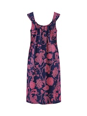 Pour Moi Navy Blue Pure Cotton Square Neck Chemise - Image 4 of 4