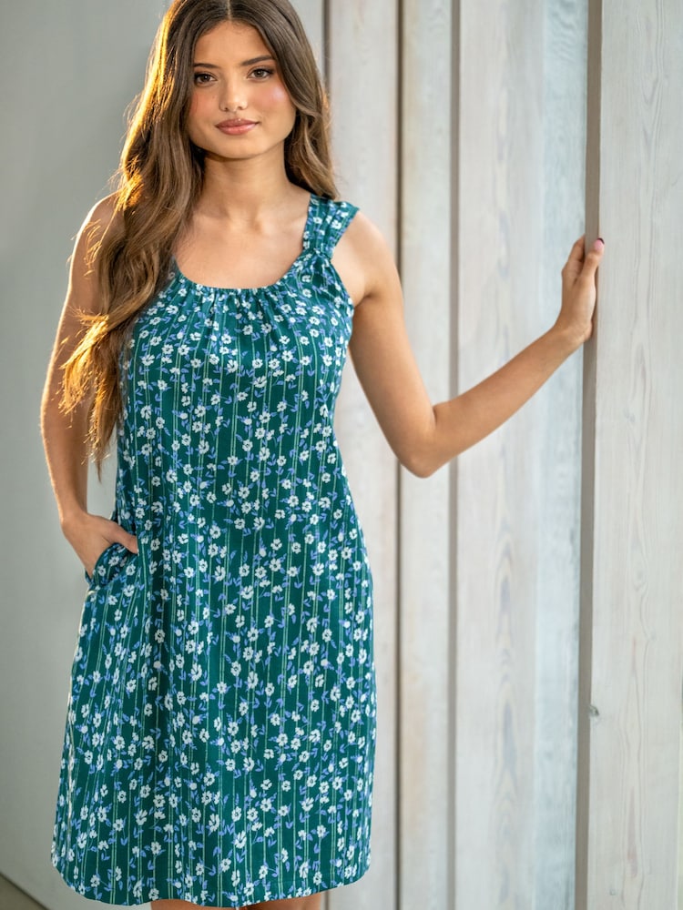 Pour Moi Green Pure Cotton Square Neck Chemise - Image 2 of 4 Pour Moi Green Pure Cotton Square Neck Chemise - Image 2 of 4