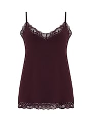 Pour Moi Red Cami Sofa Loves Lace Hidden Support Pyjama Top - Image 3 of 4