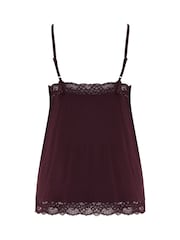 Pour Moi Red Cami Sofa Loves Lace Hidden Support Pyjama Top - Image 4 of 4