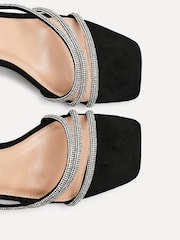 Linzi Black Glimmer Diamante Block Heel Sandals - Image 5 of 5