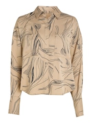 Calvin Klein Natural Fine Print Blouse - Image 4 of 6