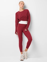 Sweaty Betty Deep Red Full Length Power Workout Leggings - Image 4 of 6