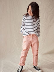Apricot Wash Distressed Mom Jeans (3-16yrs) - Image 1 of 9