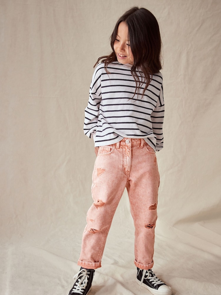Apricot Wash Distressed Mom Jeans (3-16yrs) - Image 1 of 9