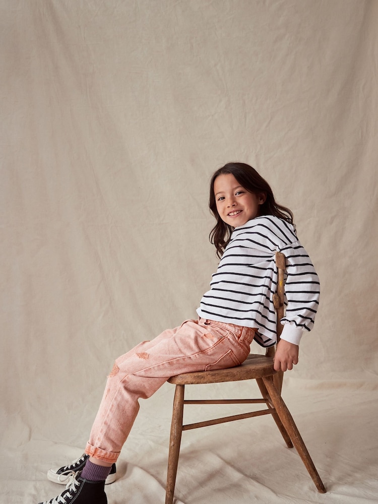 Apricot Wash Distressed Mom Jeans (3-16yrs) - Image 3 of 9