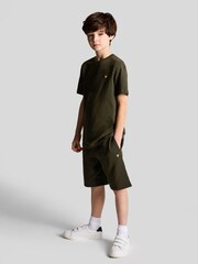 Lyle & Scott Olive Green Boys Essentials 100% Cotton Crew Neck T-Shirt - Image 2 of 5