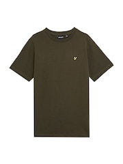 Lyle & Scott Olive Green Boys Essentials 100% Cotton Crew Neck T-Shirt - Image 3 of 5