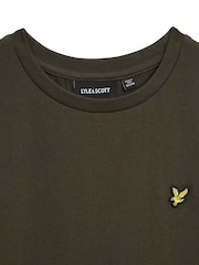 Lyle & Scott Olive Green Boys Essentials 100% Cotton Crew Neck T-Shirt - Image 4 of 5