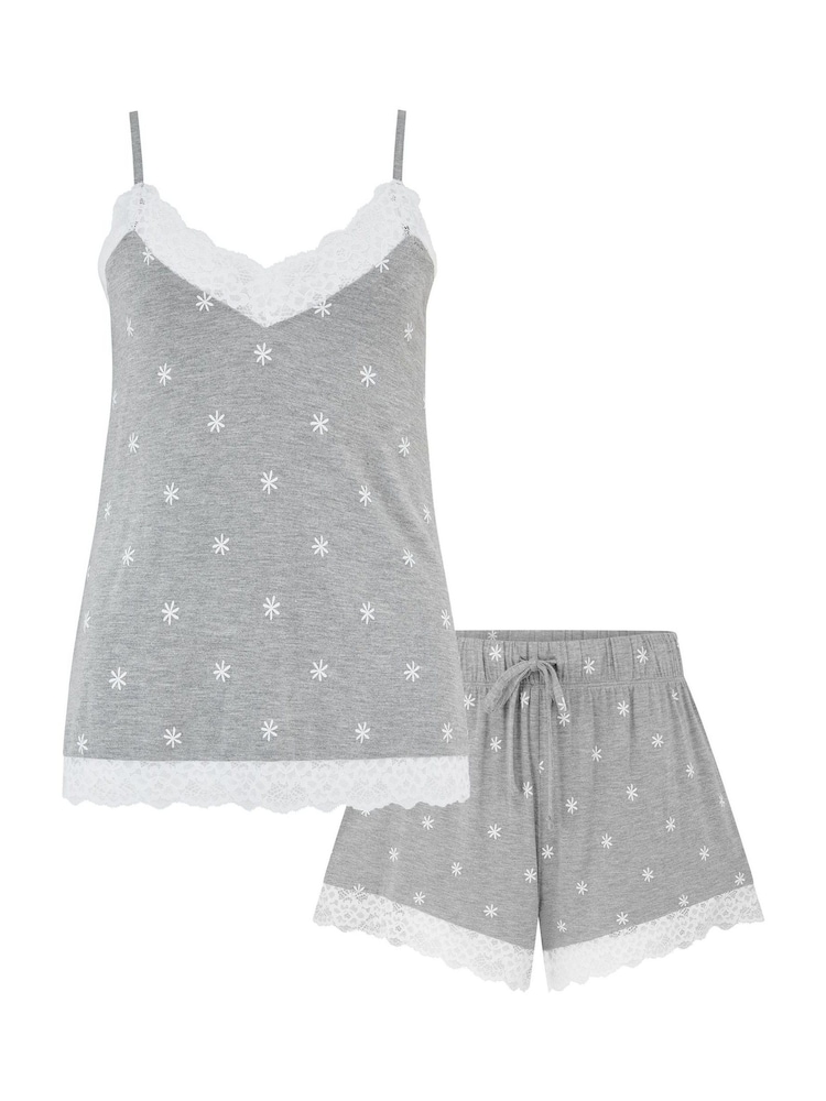 Pour Moi Grey Sofa Loves Lace Jersey Cami and Short Pyjamas Set - Image 3 of 3 Pour Moi Grey Sofa Loves Lace Jersey Cami and Short Pyjamas Set - Image 3 of 3