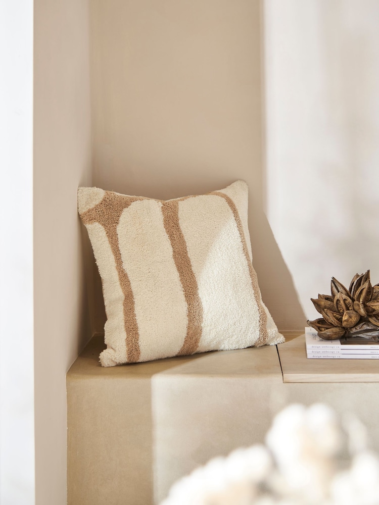 Natural Abstract Berber 50 x 50cm Cushion - Image 1 of 5