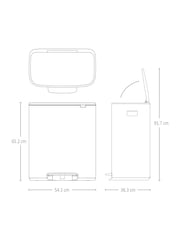 Brabantia Mineral Concrete Grey Bo 60L Pedal Bin - Image 6 of 6