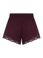 Pour Moi Red Short Sofa Loves Lace Soft Jersey Pyjama Bottoms - Image 4 of 4