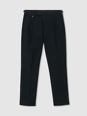 Reiss Navy Dimmock Cotton-Blend Moleskin Tapered Trousers - Image 2 of 7