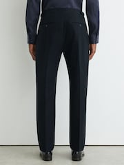 Reiss Navy Dimmock Cotton-Blend Moleskin Tapered Trousers - Image 6 of 7