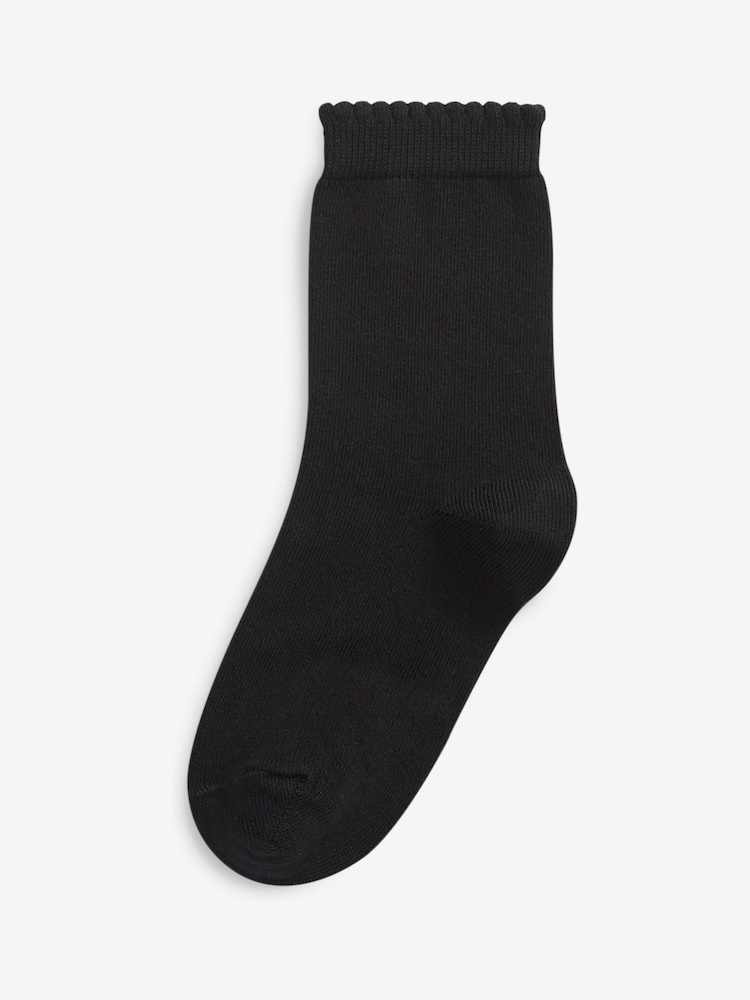 Black 5 Pack Cotton Rich School Ankle Socks - Image 2 of 2