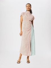 Whistles Pink Graphic Check Cowl Neck Dress - Image 5 of 5