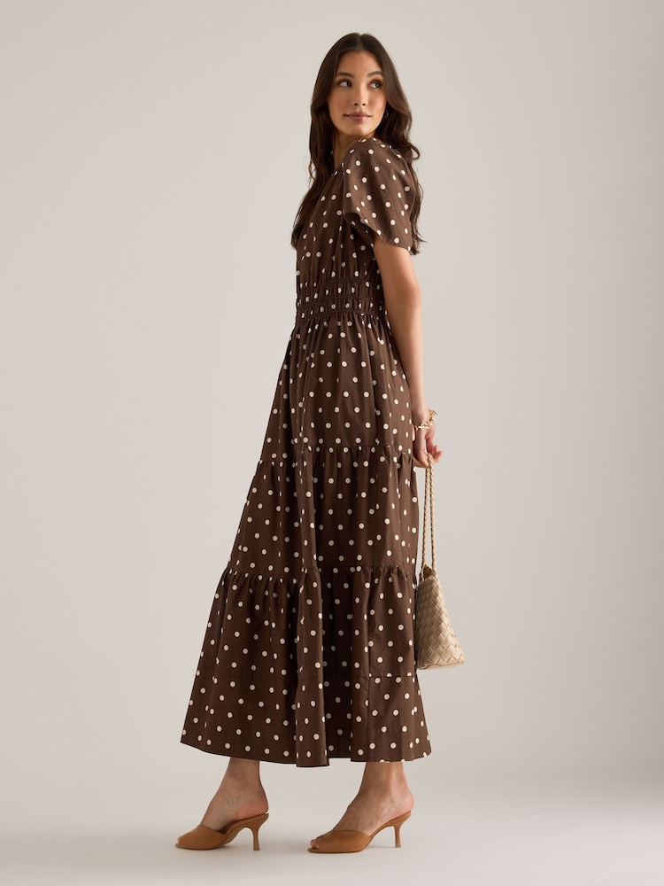 Anthropologie Brown The Somerset Maxi Dress: Polka Dot Edition - Image 2 of 5