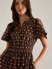 Anthropologie Brown The Somerset Maxi Dress: Polka Dot Edition - Image 3 of 5