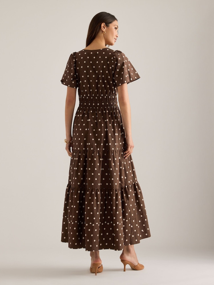 Anthropologie Brown The Somerset Maxi Dress: Polka Dot Edition - Image 5 of 5