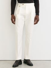 Reiss White Dimmock Cotton-Blend Moleskin Tapered Trousers - Image 3 of 9