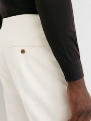 Reiss White Dimmock Cotton-Blend Moleskin Tapered Trousers - Image 5 of 9