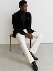 Reiss White Dimmock Cotton-Blend Moleskin Tapered Trousers - Image 7 of 9