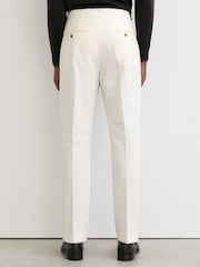Reiss White Dimmock Cotton-Blend Moleskin Tapered Trousers - Image 8 of 9
