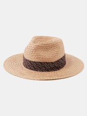 Accessorize Natural Straw Fedora Hat - Image 2 of 3