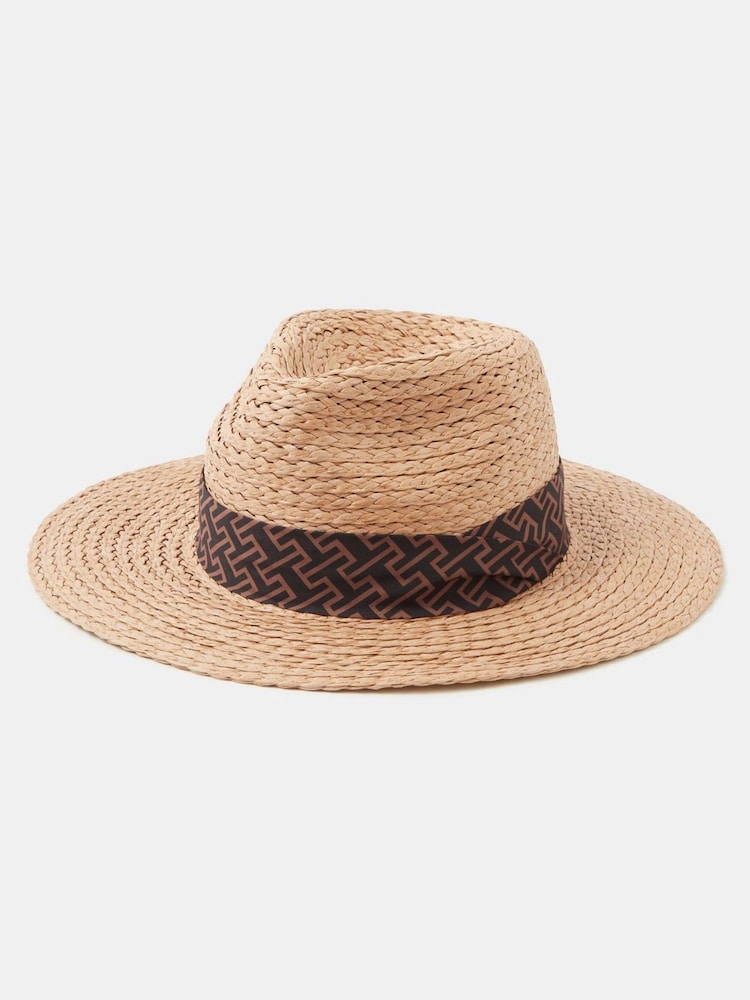 Accessorize Natural Straw Fedora Hat - Image 2 of 3