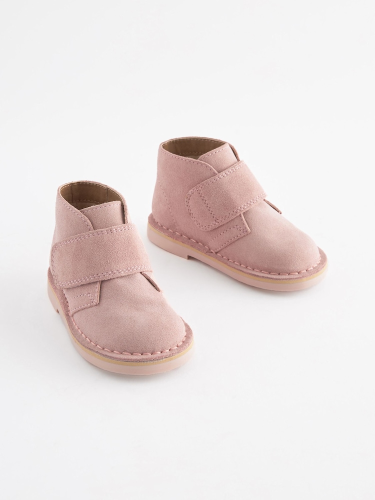 Pink Suede Desert Ankle Boots - Image 1 of 5