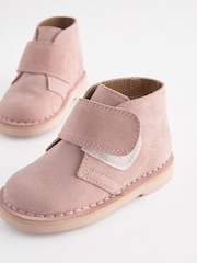 Pink Suede Desert Ankle Boots - Image 3 of 5