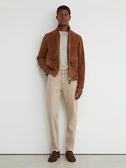 Reiss Caramel Brown Arctic Slim-Fit Stonewashed Jeans - Image 1 of 6