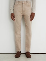 Reiss Caramel Brown Arctic Slim-Fit Stonewashed Jeans - Image 3 of 6