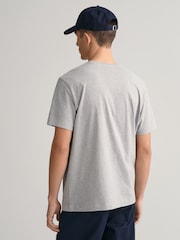 GANT Grey 100% Cotton Shield Logo T-Shirt - Image 2 of 5
