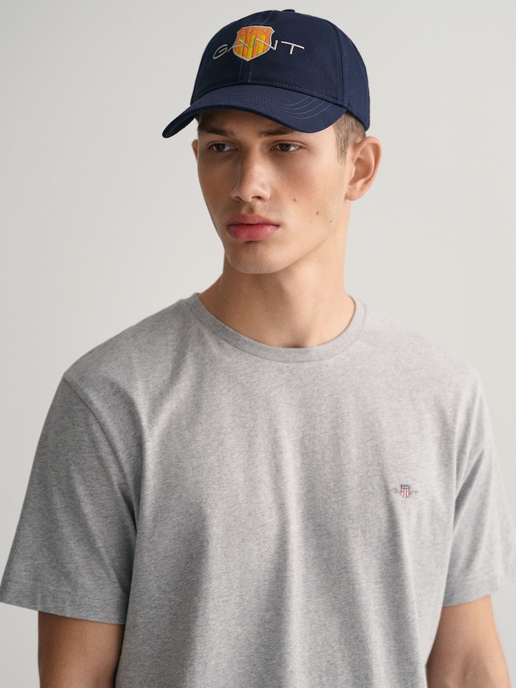 GANT Grey 100% Cotton Shield Logo T-Shirt - Image 4 of 5
