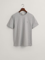 GANT Grey 100% Cotton Shield Logo T-Shirt - Image 5 of 5
