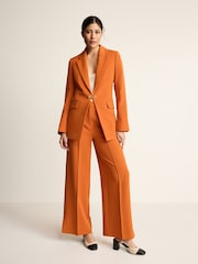 Orange - Figurbetonter Edge-to-Edge-Blazer aus Krepp - Bild 2 von 7