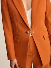 Orange - Figurbetonter Edge-to-Edge-Blazer aus Krepp - Bild 5 von 7