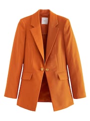 Orange - Figurbetonter Edge-to-Edge-Blazer aus Krepp - Bild 6 von 7