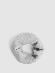 Reiss Grey Lucinda Ribbed Wool Blend Snood - Image 3 of 4