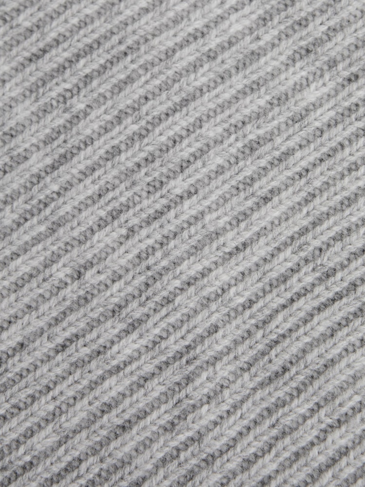Reiss Grey Lucinda Ribbed Wool Blend Snood - Image 4 of 4