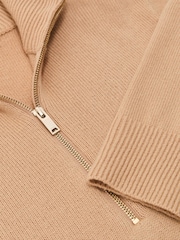Reiss Camel Saffron Wool-Cashmere Half-Zip Jumper - Image 7 of 7