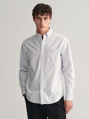 GANT Light Blue Oxford Banker Stripe 100% Cotton Shirt - Image 1 of 9