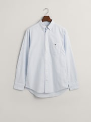 GANT Light Blue Oxford Banker Stripe 100% Cotton Shirt - Image 6 of 9